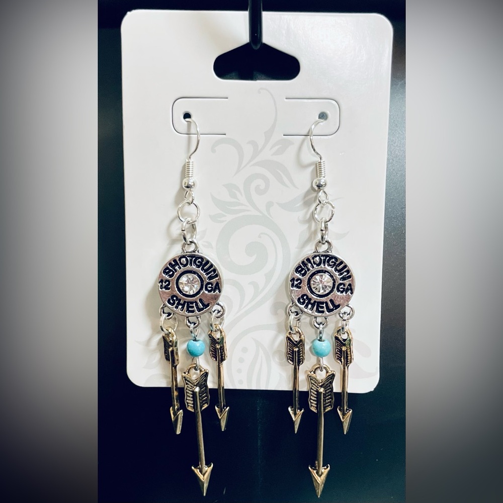 Handmade Shotgun Shell Arrow Earrings. - Picture 1 of 1